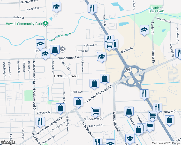 map of restaurants, bars, coffee shops, grocery stores, and more near 3024 Conley Avenue in Baton Rouge