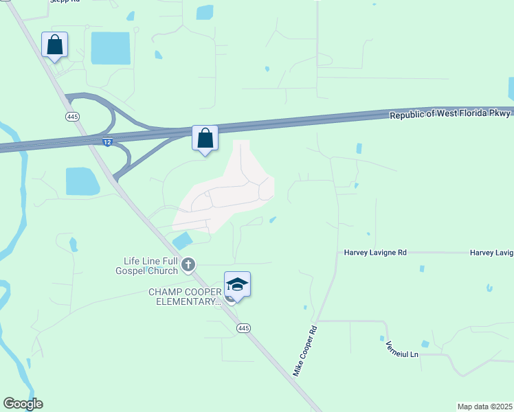 map of restaurants, bars, coffee shops, grocery stores, and more near 24072 Spanish Oak Avenue in Ponchatoula