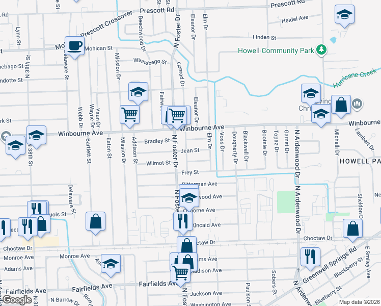 map of restaurants, bars, coffee shops, grocery stores, and more near 3078 North Foster Drive in Baton Rouge