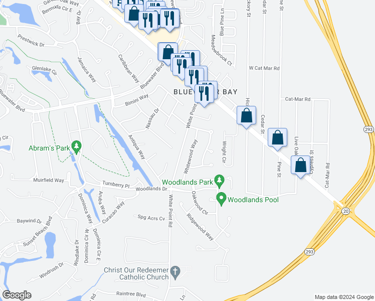 map of restaurants, bars, coffee shops, grocery stores, and more near 1218 Whitewood Way in Niceville