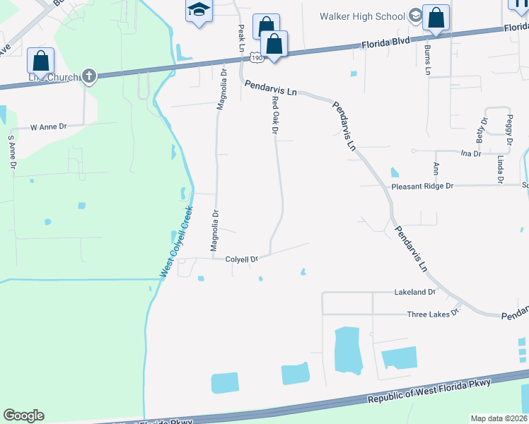 map of restaurants, bars, coffee shops, grocery stores, and more near 28675 Red Oak Drive in Walker