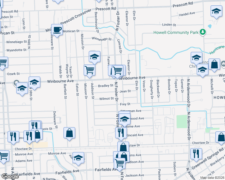 map of restaurants, bars, coffee shops, grocery stores, and more near 4858 Jean Street in Baton Rouge