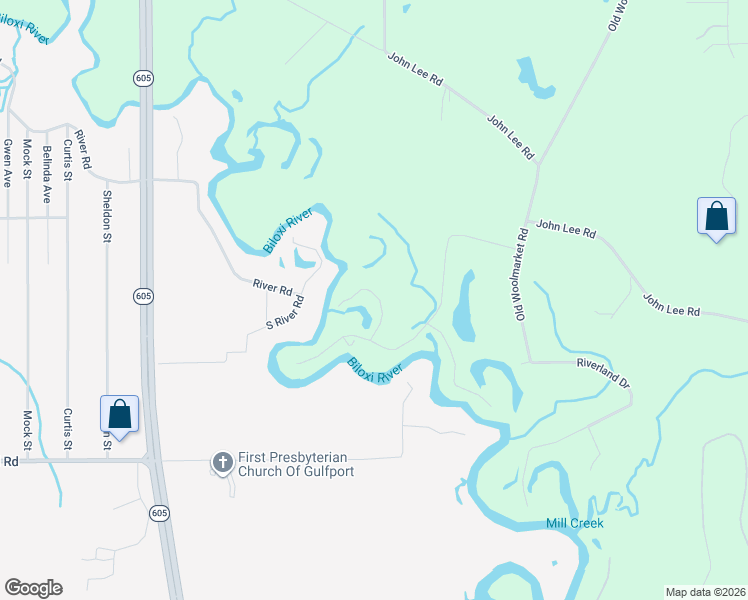 map of restaurants, bars, coffee shops, grocery stores, and more near 13201 Shirene Lane in Biloxi