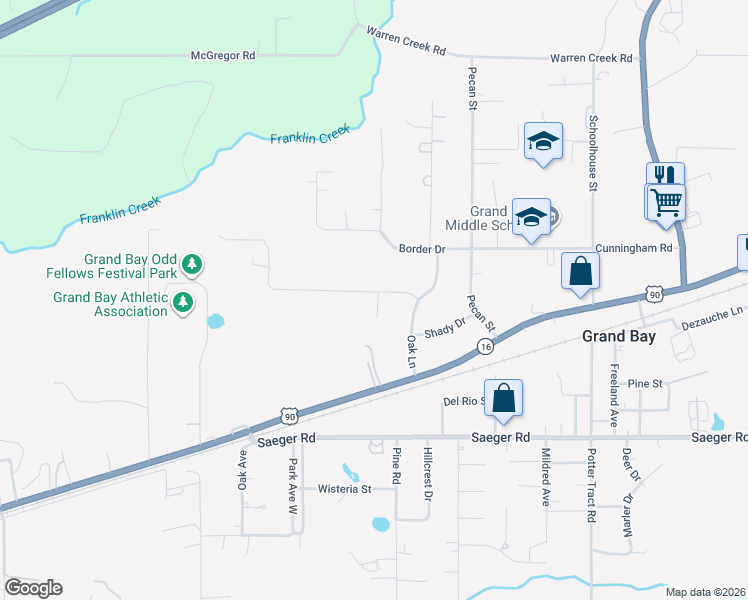 map of restaurants, bars, coffee shops, grocery stores, and more near 13111 Holly Court in Grand Bay