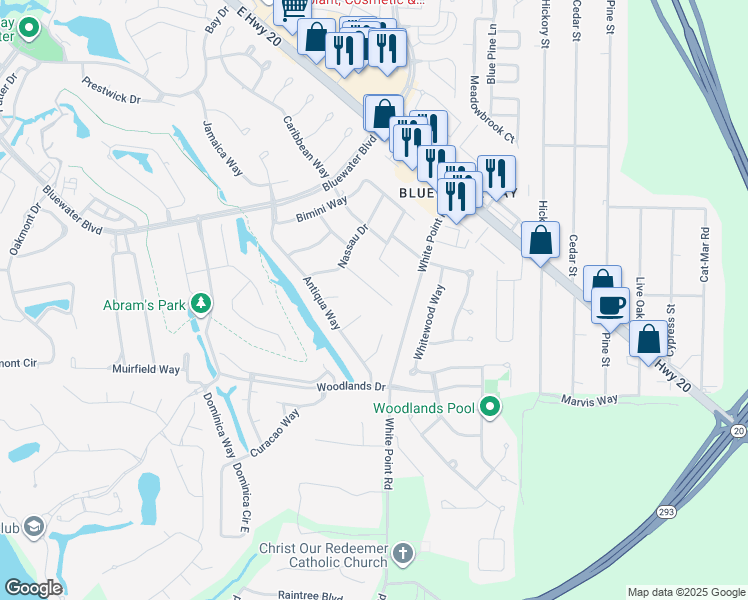map of restaurants, bars, coffee shops, grocery stores, and more near 712 Saint Rose Cove in Niceville