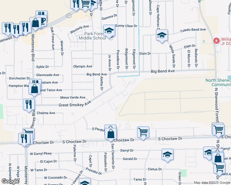 map of restaurants, bars, coffee shops, grocery stores, and more near 3232 Jo Anne Drive in Baton Rouge