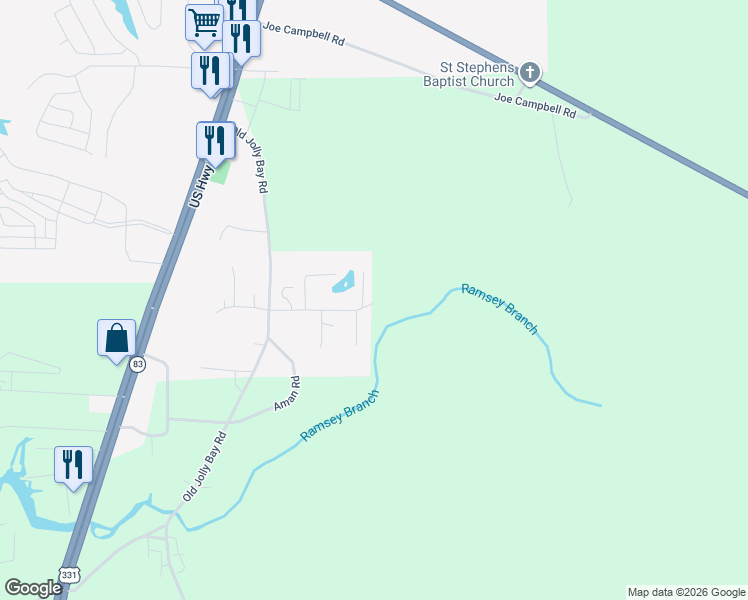 map of restaurants, bars, coffee shops, grocery stores, and more near 316 East Mallard Creek Drive in Freeport