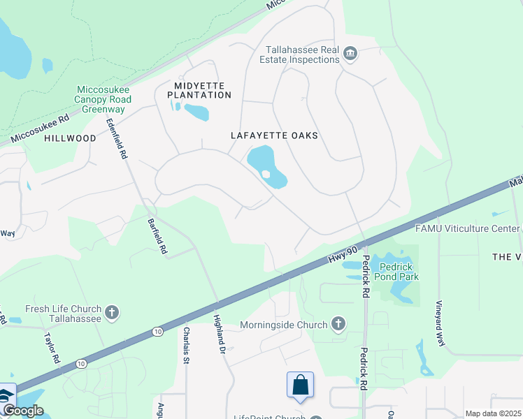 map of restaurants, bars, coffee shops, grocery stores, and more near 5161 Ile De France Drive in Tallahassee