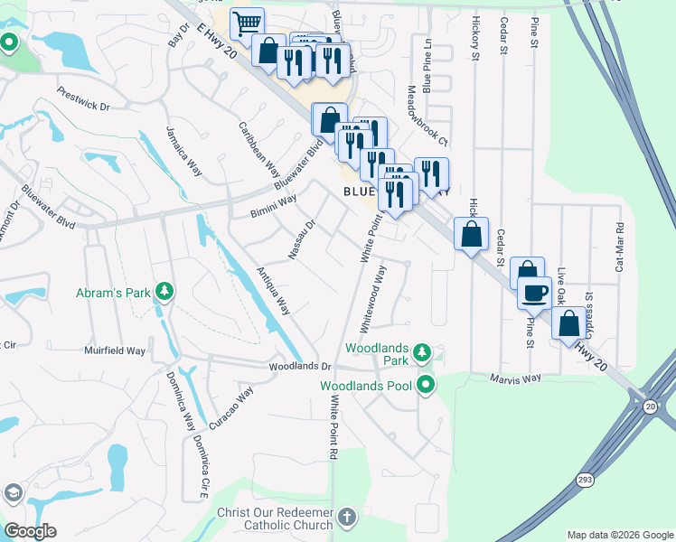map of restaurants, bars, coffee shops, grocery stores, and more near 614 Saint Martin Cove in Niceville
