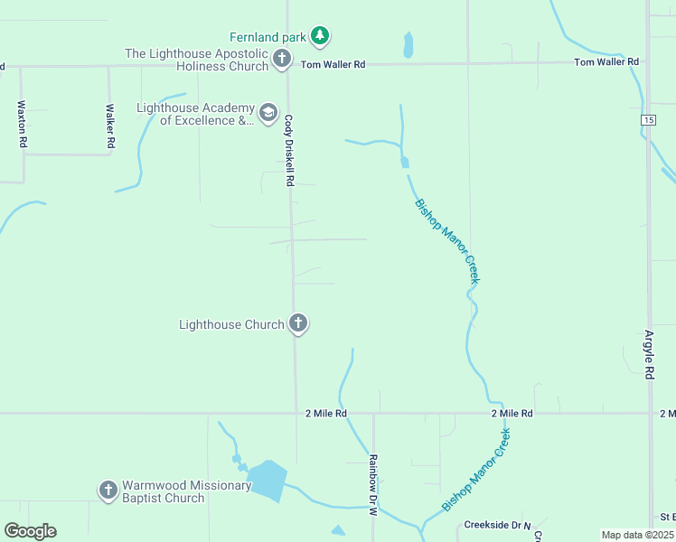 map of restaurants, bars, coffee shops, grocery stores, and more near 10235 Cody Driskell Road in Grand Bay