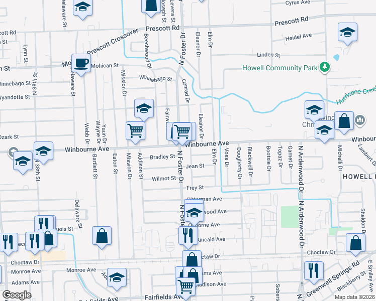 map of restaurants, bars, coffee shops, grocery stores, and more near 3253 Conrad Drive in Baton Rouge