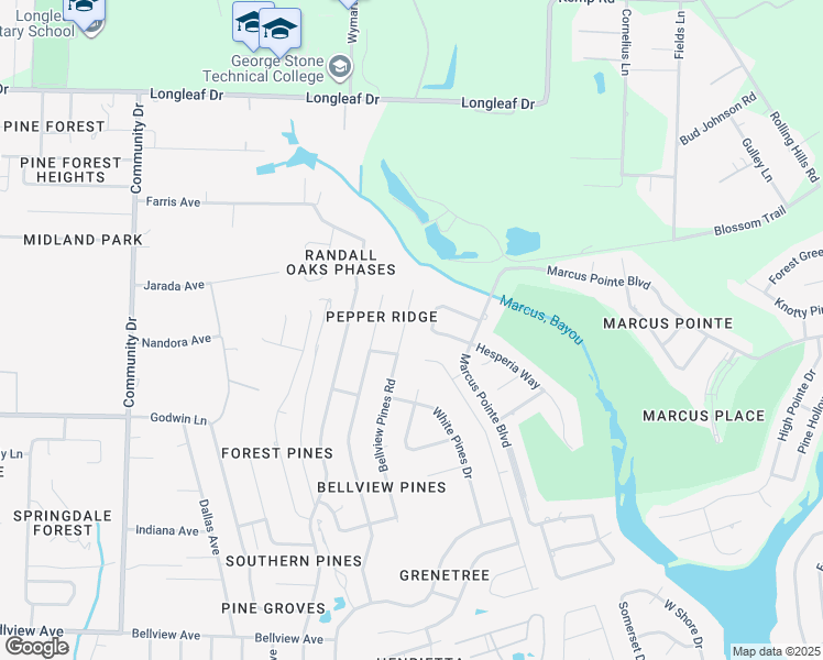 map of restaurants, bars, coffee shops, grocery stores, and more near 6733 Bellview Pines Road in Pensacola