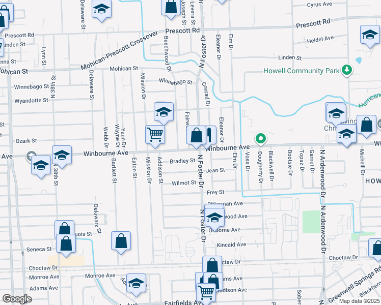 map of restaurants, bars, coffee shops, grocery stores, and more near 4904 Winbourne Avenue in Baton Rouge