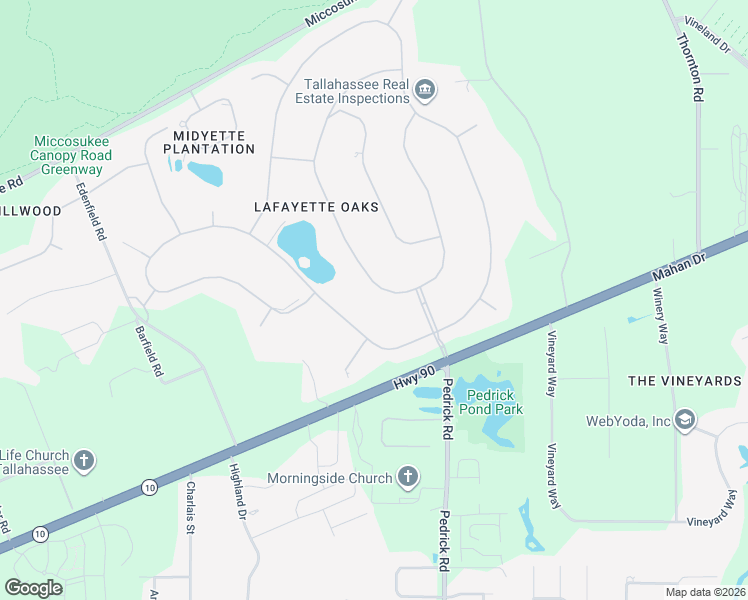 map of restaurants, bars, coffee shops, grocery stores, and more near 2111 Orleans Drive in Tallahassee