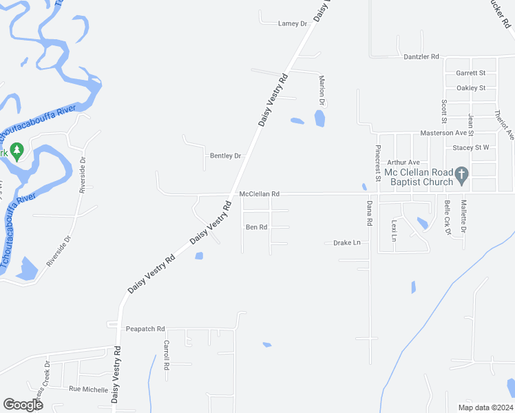 map of restaurants, bars, coffee shops, grocery stores, and more near 15812 Adam Road in Biloxi
