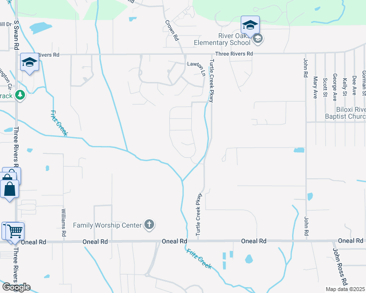 map of restaurants, bars, coffee shops, grocery stores, and more near 13251 Terrapin Cove in Gulfport