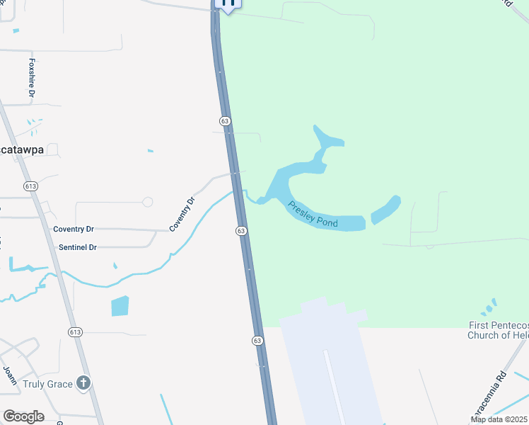 map of restaurants, bars, coffee shops, grocery stores, and more near 9680 Mississippi 63 in Moss Point