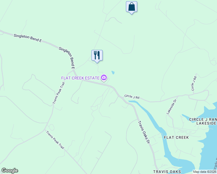 map of restaurants, bars, coffee shops, grocery stores, and more near 24601 Singleton Bend East in Marble Falls
