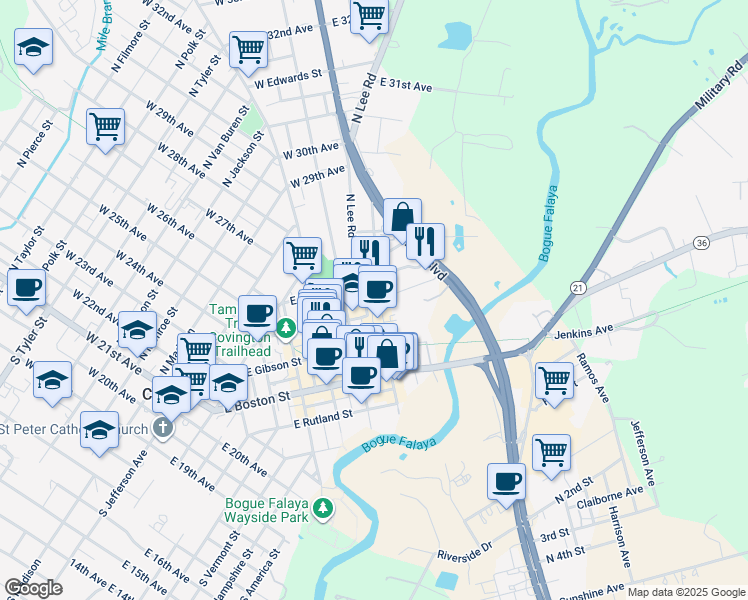 map of restaurants, bars, coffee shops, grocery stores, and more near 514 East Lockwood Street in Covington