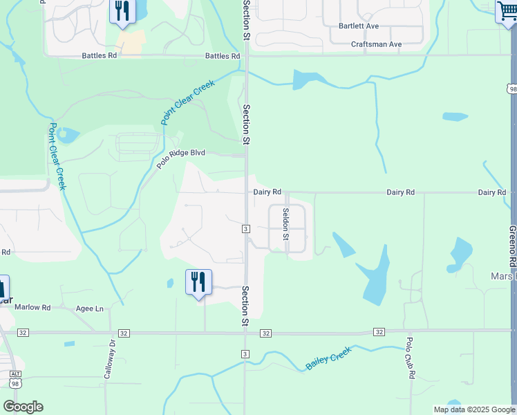 map of restaurants, bars, coffee shops, grocery stores, and more near 7143 Penbridge Avenue in Fairhope