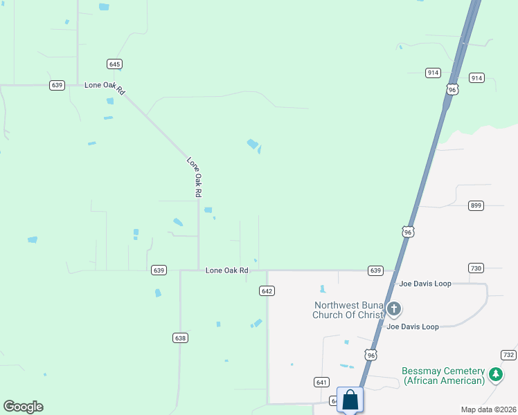 map of restaurants, bars, coffee shops, grocery stores, and more near 308 Private Road 5295 in Buna