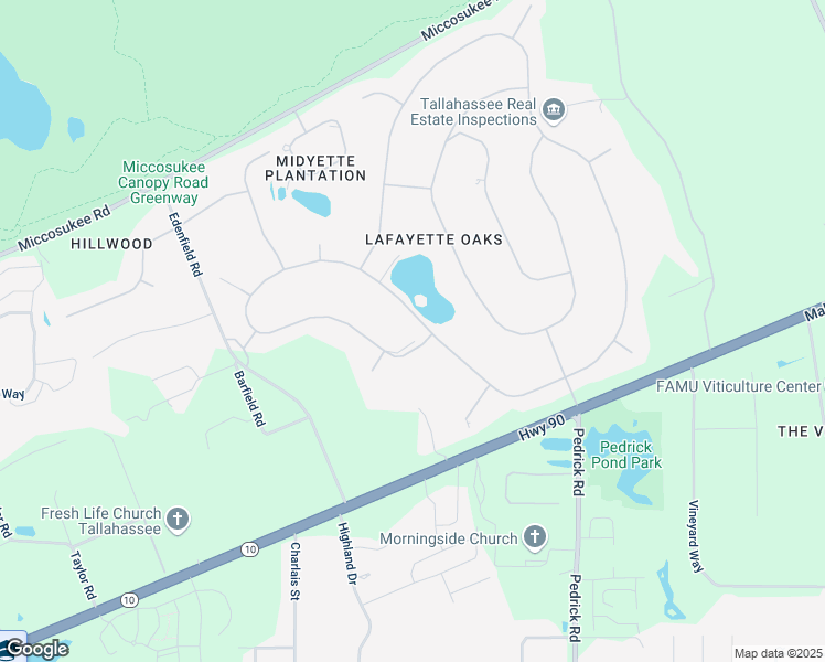 map of restaurants, bars, coffee shops, grocery stores, and more near 5161 Ile De France Drive in Tallahassee