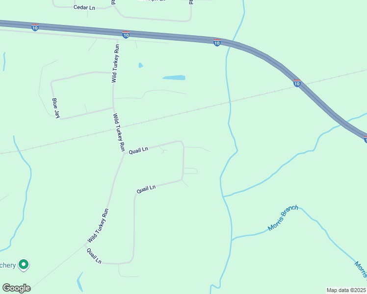 map of restaurants, bars, coffee shops, grocery stores, and more near 384 Quail Lane in Monticello