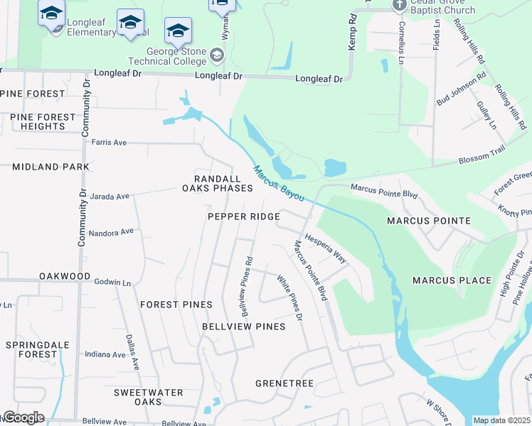 map of restaurants, bars, coffee shops, grocery stores, and more near 6746 Bellview Pines Road in Pensacola