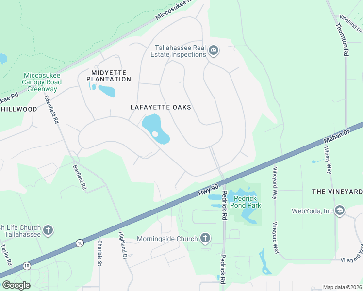 map of restaurants, bars, coffee shops, grocery stores, and more near 2111 Orleans Drive in Tallahassee