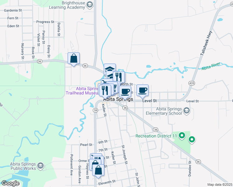 map of restaurants, bars, coffee shops, grocery stores, and more near in Abita Springs
