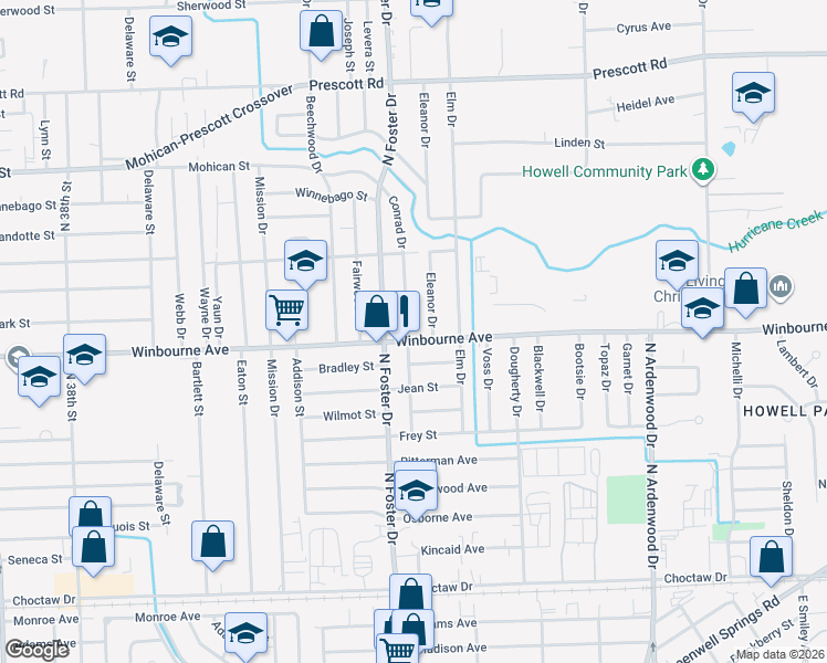 map of restaurants, bars, coffee shops, grocery stores, and more near 3253 Conrad Drive in Baton Rouge