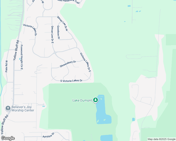 map of restaurants, bars, coffee shops, grocery stores, and more near 3806 Victoria Lakes Drive East in Jacksonville
