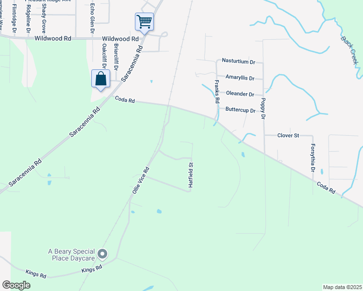 map of restaurants, bars, coffee shops, grocery stores, and more near 6605 Hatfield Street in Moss Point