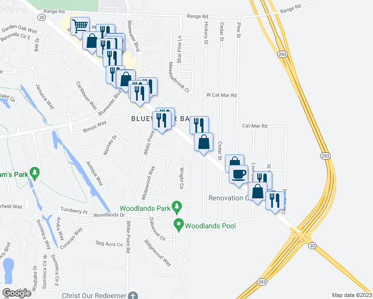map of restaurants, bars, coffee shops, grocery stores, and more near 4595 East Highway 20 in Niceville