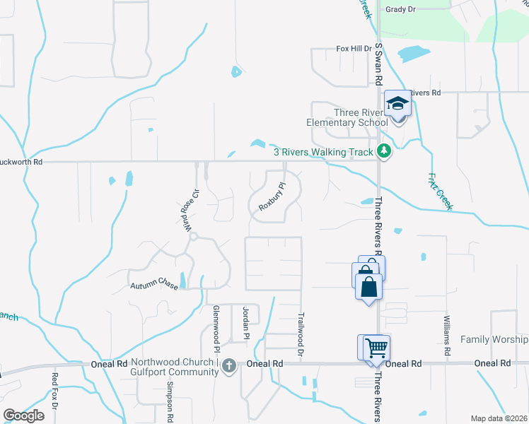 map of restaurants, bars, coffee shops, grocery stores, and more near 13308 Roxbury Place in Gulfport