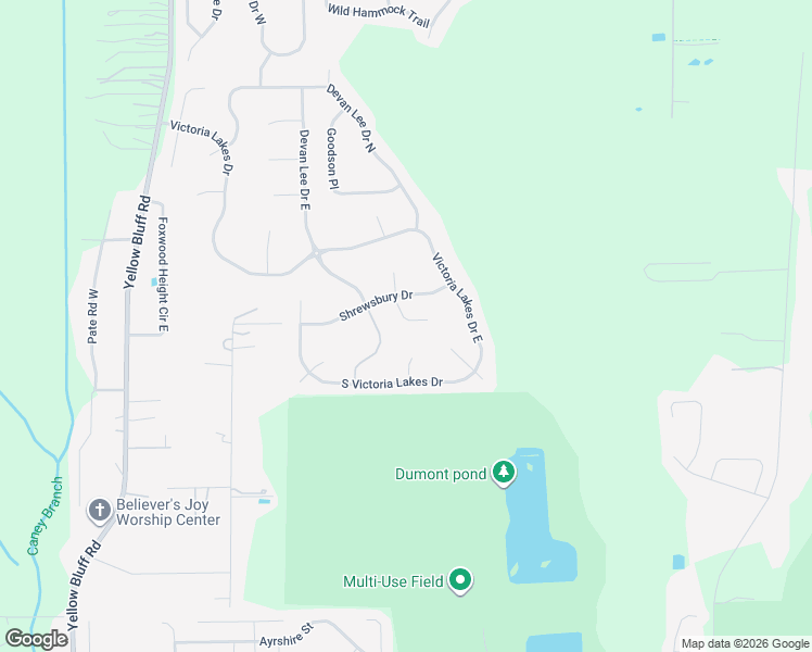 map of restaurants, bars, coffee shops, grocery stores, and more near 13450 Teddington Lane in Jacksonville