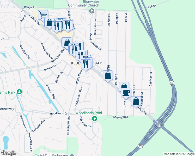 map of restaurants, bars, coffee shops, grocery stores, and more near 4595 East Highway 20 in Niceville