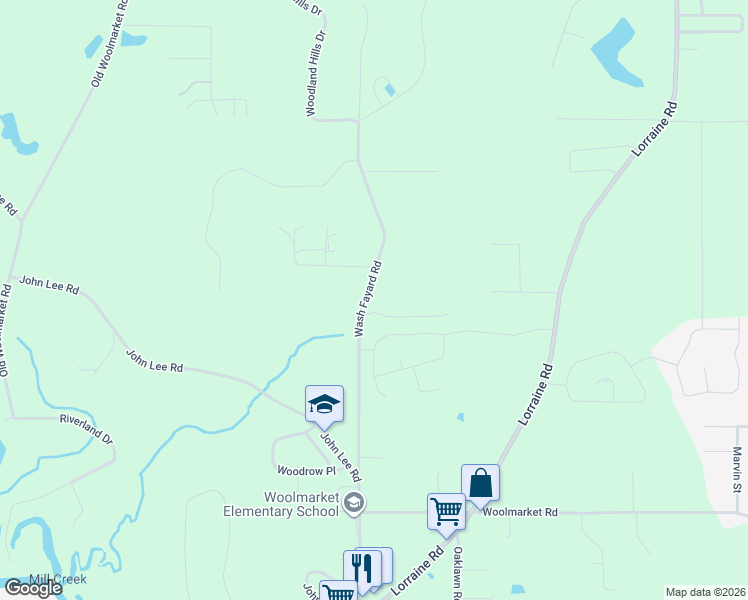 map of restaurants, bars, coffee shops, grocery stores, and more near 13294 Washington Fayard Road in Biloxi