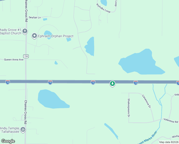 map of restaurants, bars, coffee shops, grocery stores, and more near 1121 Archangel Way in Tallahassee