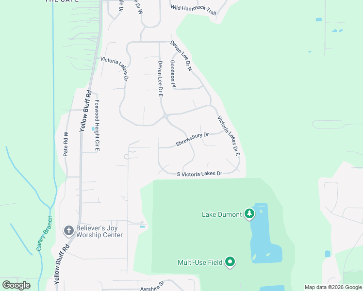map of restaurants, bars, coffee shops, grocery stores, and more near 3520 Shrewsbury Drive in Jacksonville