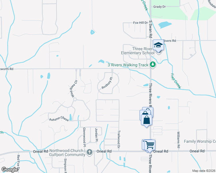 map of restaurants, bars, coffee shops, grocery stores, and more near 13308 Roxbury Place in Gulfport