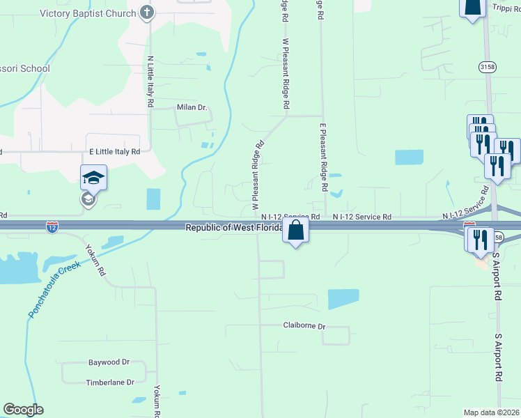 map of restaurants, bars, coffee shops, grocery stores, and more near 43038 West Pleasant Ridge Road in Hammond
