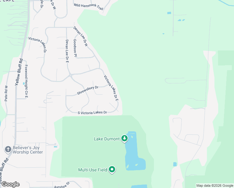 map of restaurants, bars, coffee shops, grocery stores, and more near 3789 Victoria Lakes Drive East in Jacksonville