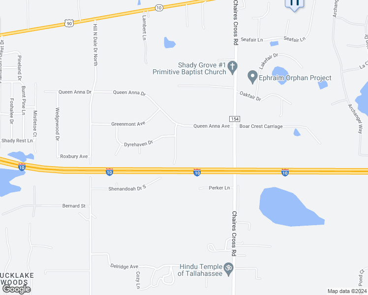 map of restaurants, bars, coffee shops, grocery stores, and more near 8337 Shenandoah Drive in Tallahassee