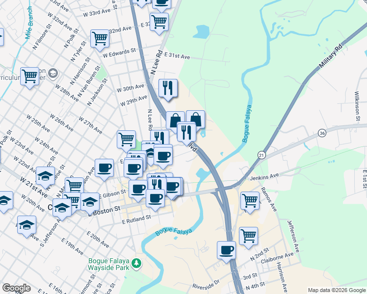 map of restaurants, bars, coffee shops, grocery stores, and more near 300 Covington Centre in Covington