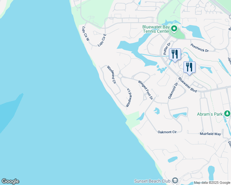 map of restaurants, bars, coffee shops, grocery stores, and more near 1348 Windward Circle in Niceville
