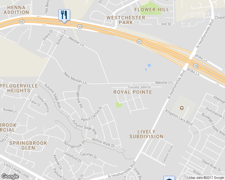 map of restaurants, bars, coffee shops, grocery stores, and more near 709 Timothy John Drive in Pflugerville