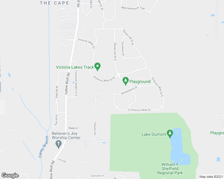 map of restaurants, bars, coffee shops, grocery stores, and more near 4242 Victoria Lakes Drive West in Jacksonville