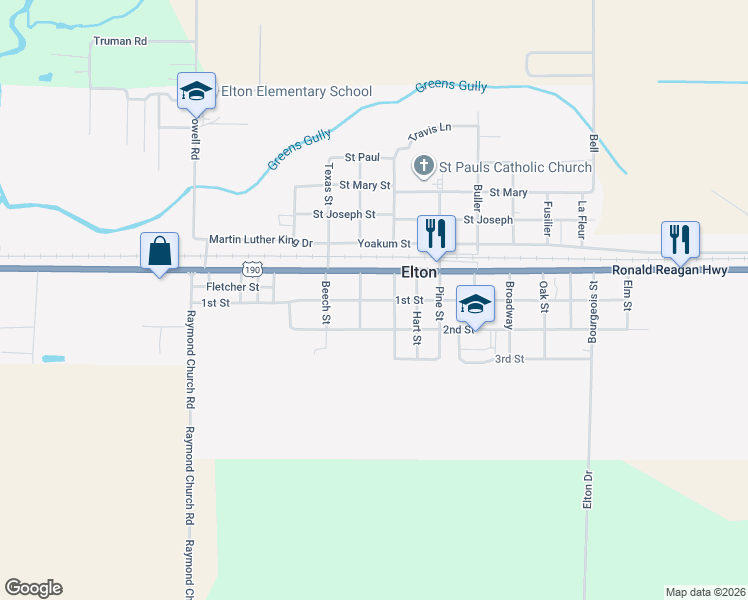 map of restaurants, bars, coffee shops, grocery stores, and more near 200-298 Henderson Street in Elton