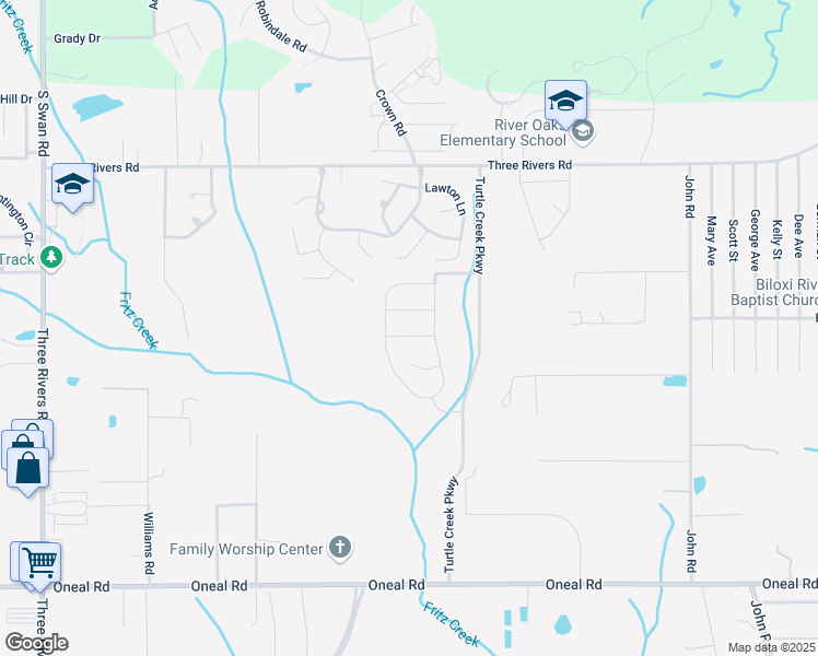 map of restaurants, bars, coffee shops, grocery stores, and more near 9 Tortoise Trail in Gulfport